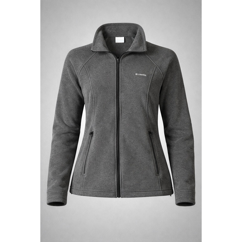 Columbia Benton Springs Full Zip Fleece Jacket Charcoal Gray WL6439 Womens L‎